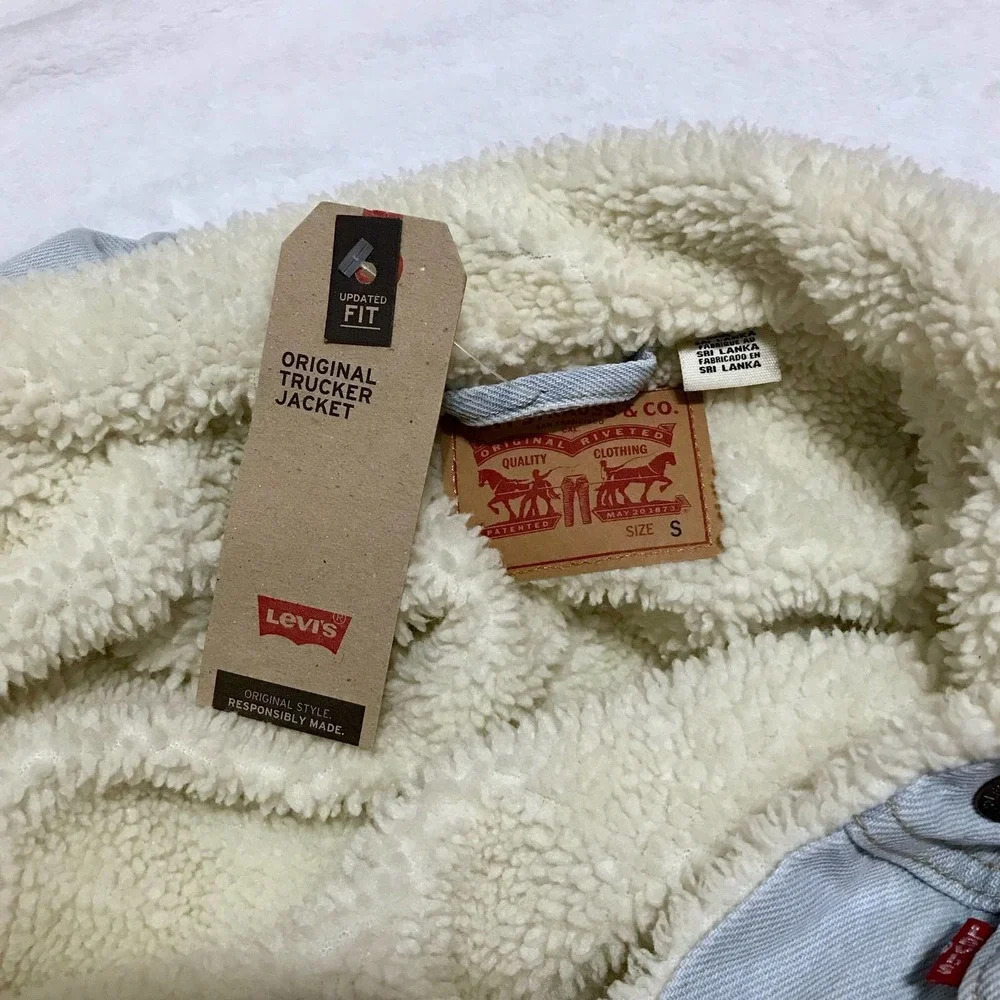 Levi's NWT Sherpa Lined Original Trucker Jacket Women S - Picture 10 of 14